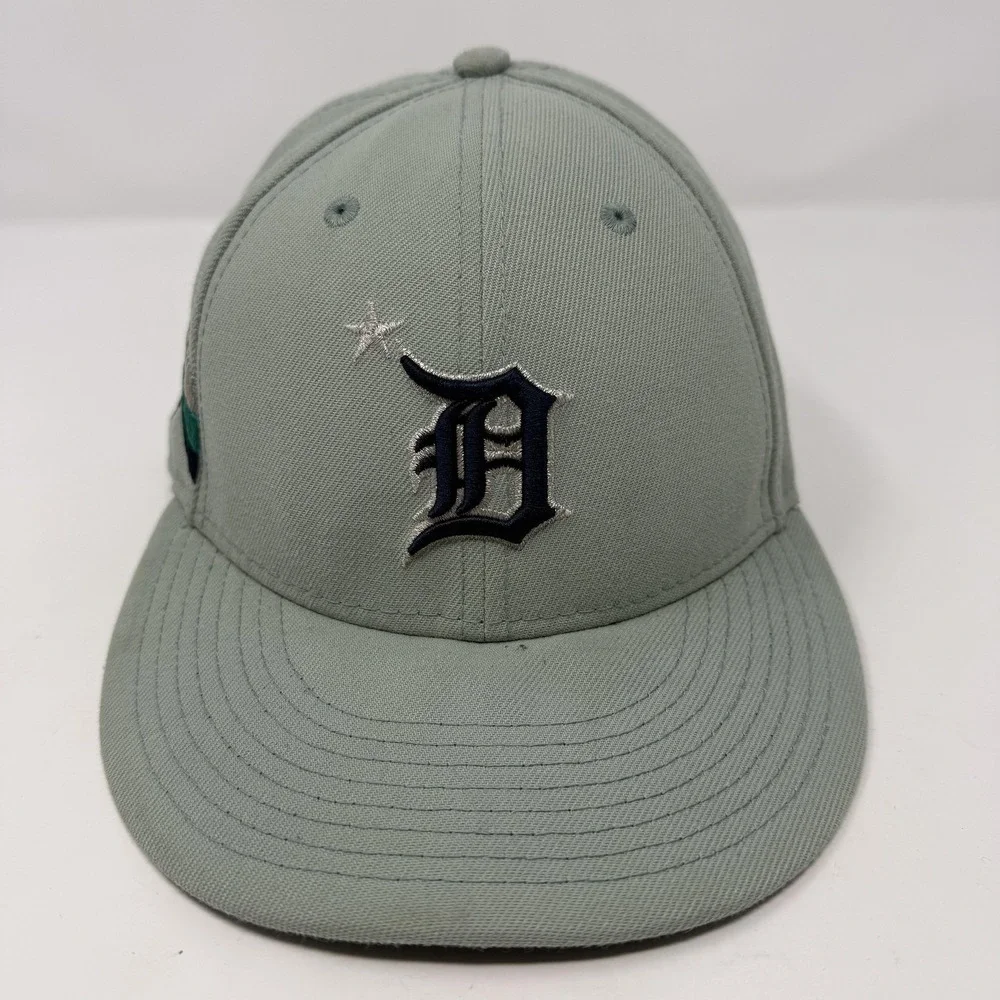 Detroit Tigers Hat Cap Fitted Mens 7 1/8 Green Baseball All Star 2023 New Era
